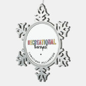 Gepersonaliseerde recreatieve therapeut tin sneeuwvlok ornament (Rechts)