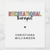 Gepersonaliseerde recreatieve therapeut wijn etiket (Enkel label)