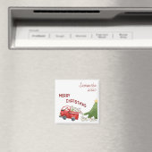 Gepersonaliseerde Red 2020 Truck Funny Kerstmis Magneet (Insitu (Vaatwasser))