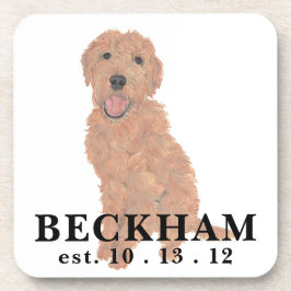 Gepersonaliseerde Red Abriot Golden Doodle Bier Onderzetter