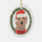 Gepersonaliseerde Red Abriot Golden Doodle Keramisch Ornament (Rechts)