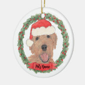 Gepersonaliseerde Red Abriot Golden Doodle Keramisch Ornament (Links)