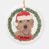 Gepersonaliseerde Red Abriot Golden Doodle Keramisch Ornament (Achterkant)