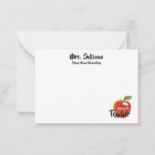 Gepersonaliseerde Red Apple kleuterschool leraar Notitiekaartje (Voorkant)