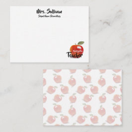 Gepersonaliseerde Red Apple kleuterschool leraar Notitiekaartje