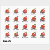 Gepersonaliseerde Red Apple kleuterschool leraar Vierkante Sticker (Vel)