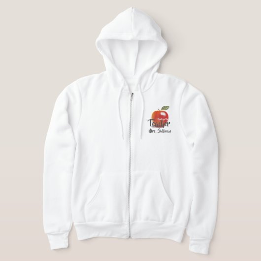 Gepersonaliseerde Red Apple Kleuterschool Leraar Z Hoodie (Laagn)