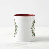 Gepersonaliseerde Red Berry Holly Christmas Mok (Midden)