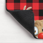 Gepersonaliseerde Red Black Buffalo Check Reindeer Muismat (Hoek)