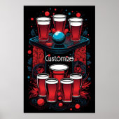 Gepersonaliseerde Red Cups Bier Pong Poster (Voorkant)