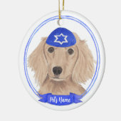 Gepersonaliseerde Red English Dachshund Dog Chanoe Keramisch Ornament (Links)
