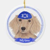 Gepersonaliseerde Red English Dachshund Dog Chanoe Keramisch Ornament (Achterkant)
