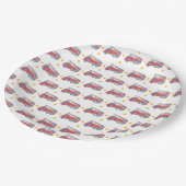 Gepersonaliseerde Red Fire truck Party Papieren Bordje (Gekanteld)