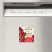 Gepersonaliseerde Red Floral Save the Date Magnet (Insitu (Vaatwasser))