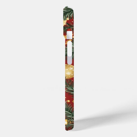 Gepersonaliseerde Red Gold Xmas Split Monogram Naa Case-Mate iPhone Case (Achterkant / Links)