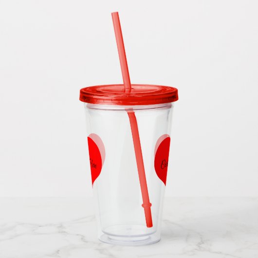 Gepersonaliseerde Red Heart Design Acryl Tumbler Acryl Drinkbeker (Links)