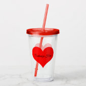 Gepersonaliseerde Red Heart Design Acryl Tumbler Drinkbeker (Achterkant)