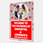 Gepersonaliseerde Red Hearts Wedding Welkom Froste Acryl Bord (Hoek)