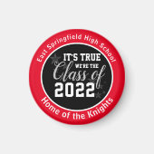 Gepersonaliseerde Red High School Class of 2022 Ma Magneet (Voorkant)