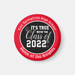 Gepersonaliseerde Red High School Class of 2022 Ma Magneet