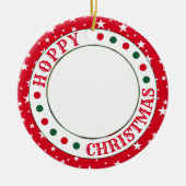 Gepersonaliseerde Red House Konijn Foto Kerstmis Keramisch Ornament (Voorkant)