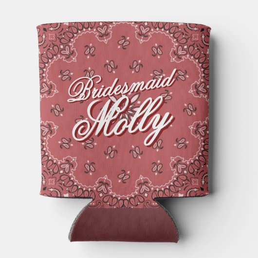 Gepersonaliseerde Red Howdy Partner Bachelorette Blikjeskoeler (Achterkant)