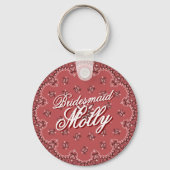 Gepersonaliseerde Red Howdy Partner Bachelorette Sleutelhanger (Achterkant)