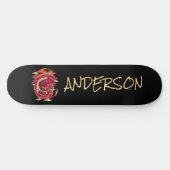 Gepersonaliseerde Red Japan dragon skateboard (Horizontaal)