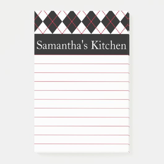Gepersonaliseerde Red Kitchen Post Het merkt op Gi Post-it® Notes (Voorkant)