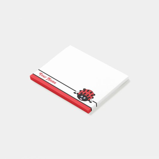 Gepersonaliseerde Red Ladybug Post-it® Notes (Schuin)
