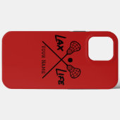 Gepersonaliseerde Red LAX (Lacrosse) Life Case-Mate iPhone Case (Achterkant (horizontaal))