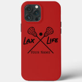 Gepersonaliseerde Red LAX (Lacrosse) Life Case-Mate iPhone Case (Achterkant)