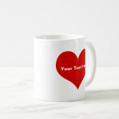 Gepersonaliseerde Red Love Heart Koffiemok (Voorkant rechts)