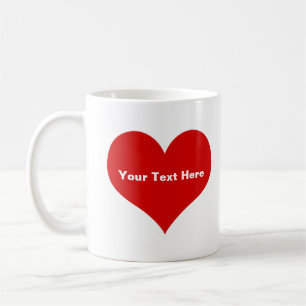 Gepersonaliseerde Red Love Heart Koffiemok