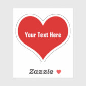Gepersonaliseerde Red Love Heart Vinyl Sticker (Vel)