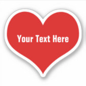 Gepersonaliseerde Red Love Heart Vinyl Sticker (Voorkant)