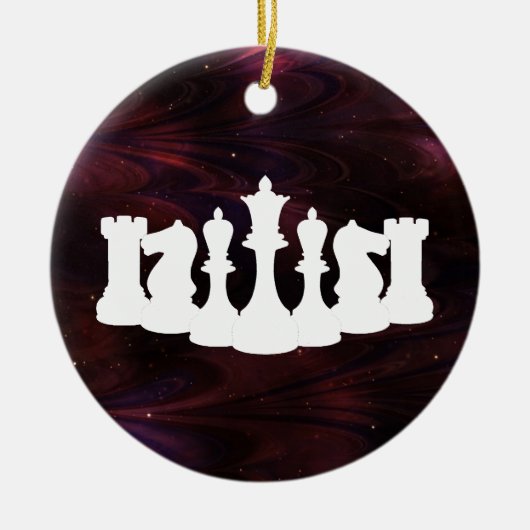 Gepersonaliseerde Red Nebula Chess Ornament (Voorkant)