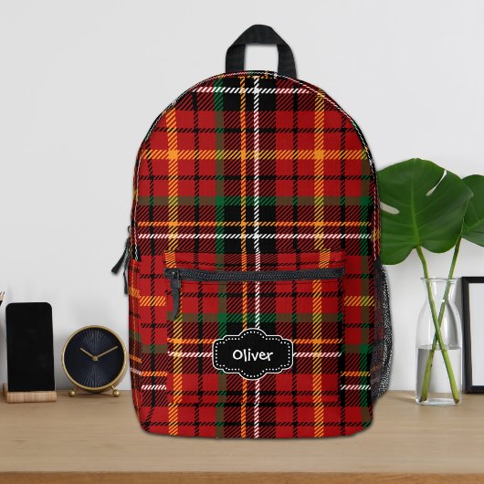 Gepersonaliseerde Red Plaid Rugzak