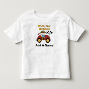 Gepersonaliseerde Red Race Car 2e verjaardag Kinder Shirts