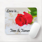 Gepersonaliseerde Red Rose Liefde is Muismat (Met muis)
