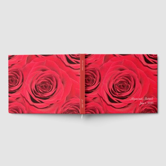 Gepersonaliseerde Red Rose Wedding gastenboek (Volledig)