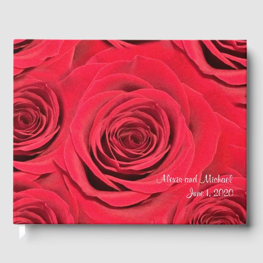 Gepersonaliseerde Red Rose Wedding gastenboek (Voorkant)