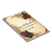 Gepersonaliseerde Red Roses Gold Lijst bruiloft Notitieboek (Rechterzijde)