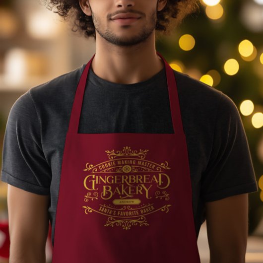 Gepersonaliseerde Red Script Funny Christmas Schor Schort