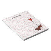Gepersonaliseerde Red Smooth Dachshund Heart-ballo Notitieblok (Schuin)