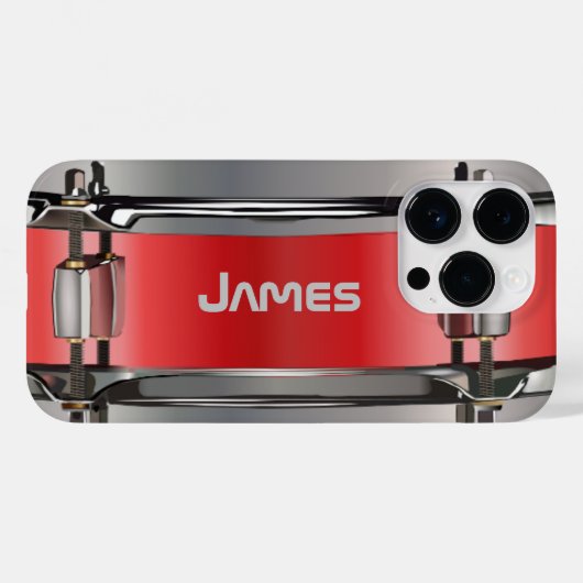 Gepersonaliseerde Red Snare Drum Case-Mate iPhone Case (Achterkant (horizontaal))