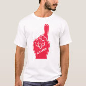 Gepersonaliseerde Red Sports Foam Finger T-shirt (Voorkant)