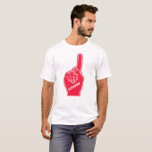 Gepersonaliseerde Red Sports Foam Finger T-shirt (Voorkant volledig)