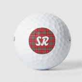 Gepersonaliseerde Red Tartan Plaid Golfballen (Voorkant)