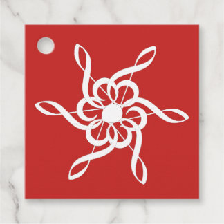 Gepersonaliseerde Red Treble Clef Snowflake Musica Bedankjes Labels